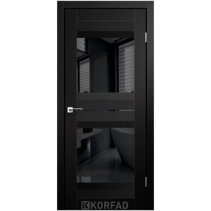 Міжкімнатні двері KORFAD Super PET AL-07 Чорний, чорне скло