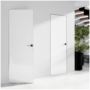 Двері прихованого монтажу FLAGMAN під фарбування, торець алюміній, Comeo Porte