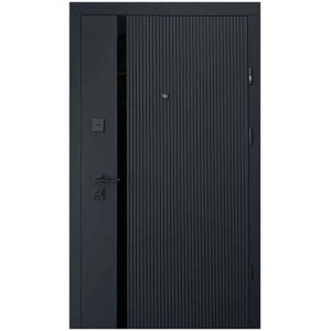 Вхідні двері Fusion Vertical софт блек/біла емаль, 4-К Страж