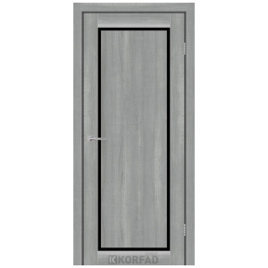 Двері Korfad Express модель Legacy Ясень Сталевий скло сатин