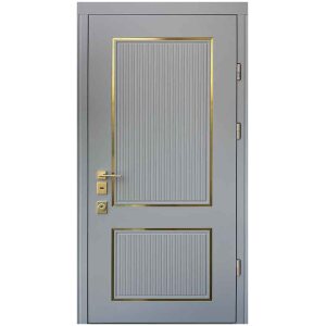 Вхідні двері Valencia, Какао світле, декор золото, Prestige Страж