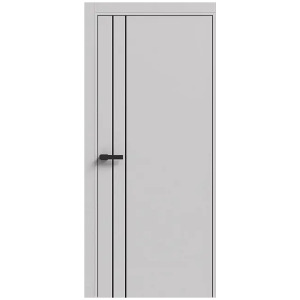 Двері міжкімнатні ПК-05 білий матовий (молдинг чорний або алюміній) Термінус