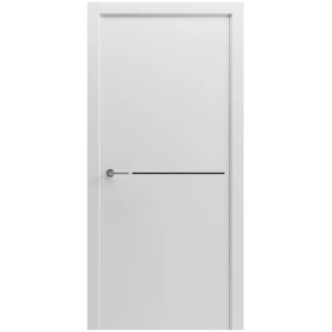 Міжкімнатні двері Гранд Paint 7 Молдинг чорний (Білий мат, алюміній)