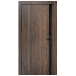 Двері вхідні серія авангард модель Галант-Ак дуб тютюн/біла емаль + дзеркало QDOORS