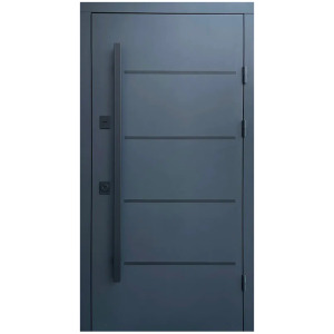 Вхідні двері (вулиця) Горизонталь серія Стріт метал Антрацит/Біла шагрень Qdoors