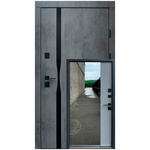 Вхідні двері Лаунж-Аk оксид темний/сірий шифер + дзеркало Ультра Qdoors